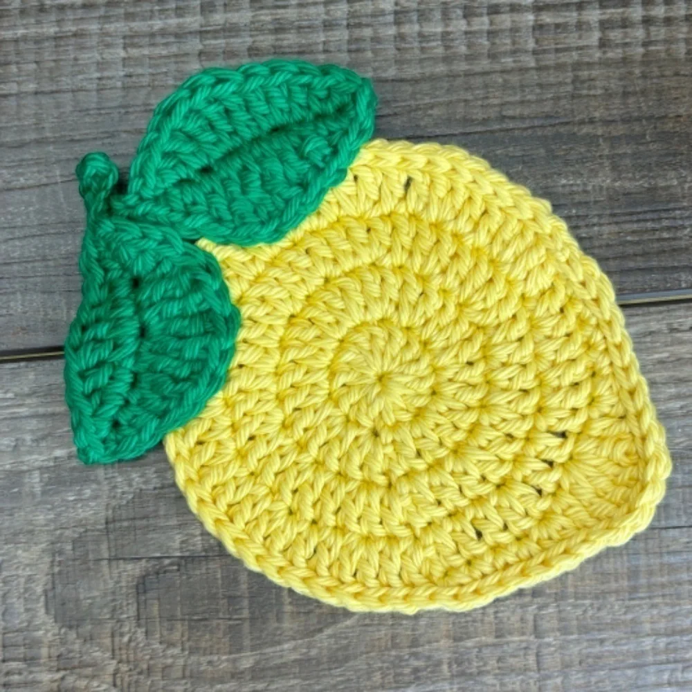 Lemon Cup Mug Coasters Set of‎ 4 Handcrafted Crochet by Seller Cotton